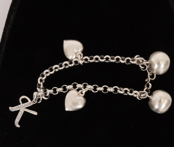 Armband med berlocker, sterlingsilver