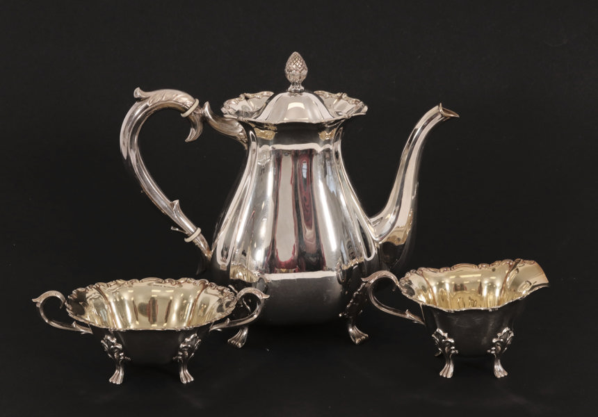 Kaffeservis 3 delar, silver, Finland, 1900-tal