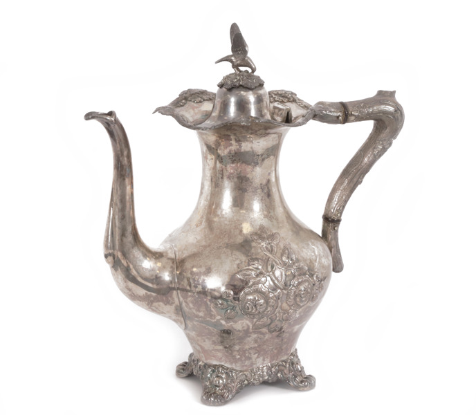 Kaffekanna, silver, nyrokoko, 1800-talets andra hälft