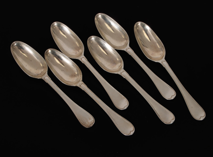 Matskedar 6st, silver, 1781