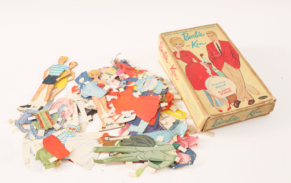 Pappersdockor med pappkläder, Barbie & Ken, 1962