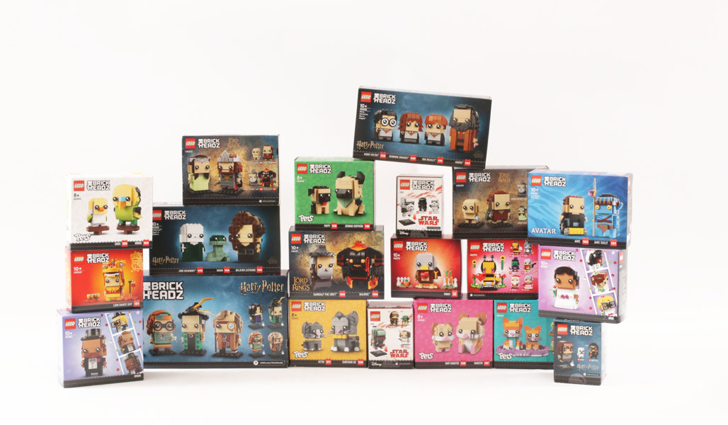 Kartonger med lego 20st, Brickheadz