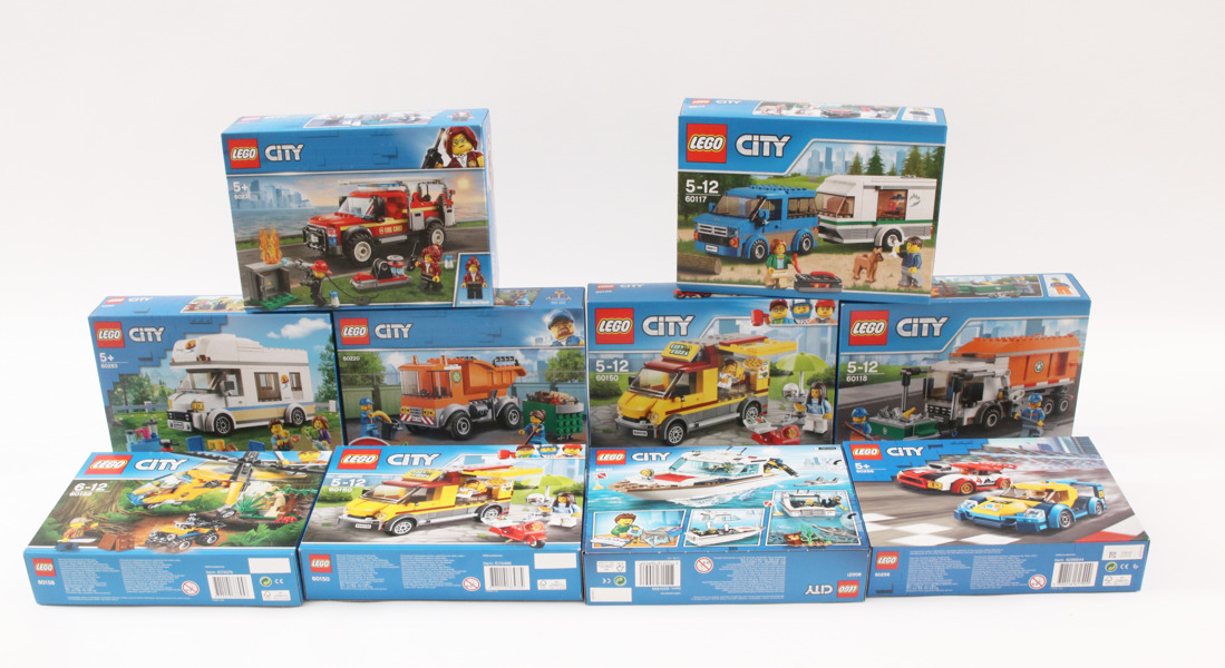 Kartonger med LEGO 10st, City