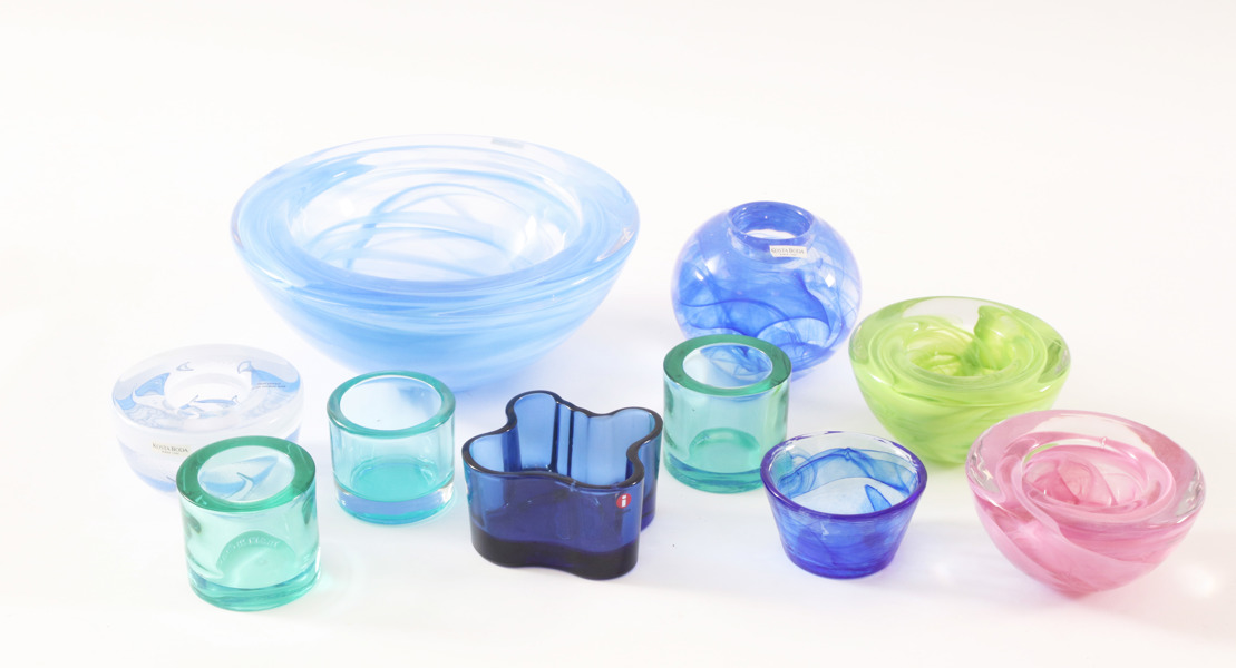 Glas 10 delar, Iittala samt Kosta Boda