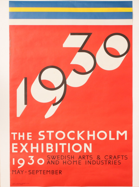 Affisch, "The Stockholm exhibition 1930", 1900-talets andra hälft