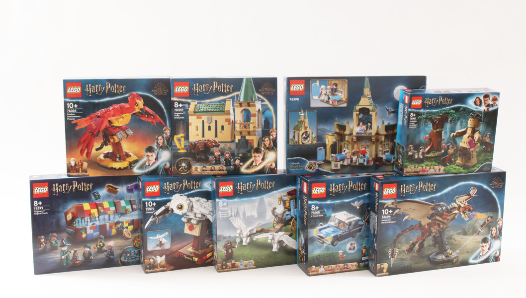 Kartonger med LEGO 9st, Harry Potter