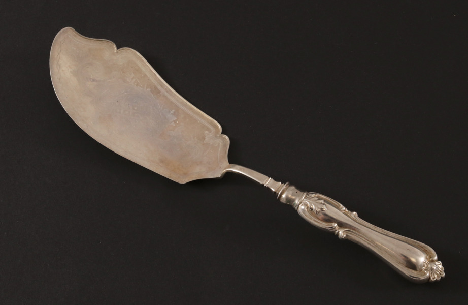 Fiskspade i silver, 1860