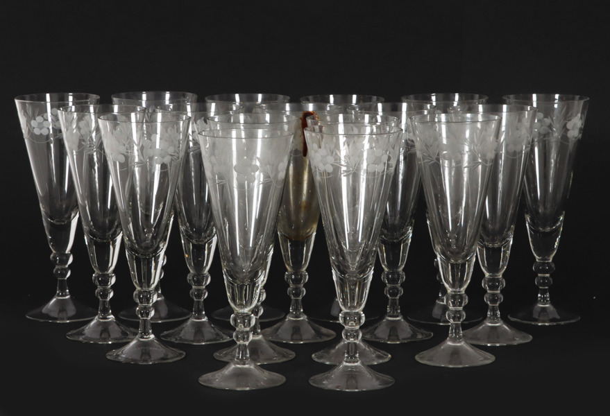 Champagneglas 17st, 1900-talets andra hälft