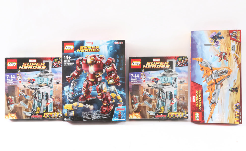 Kartonger med LEGO 4st, Marvel Super Heroes