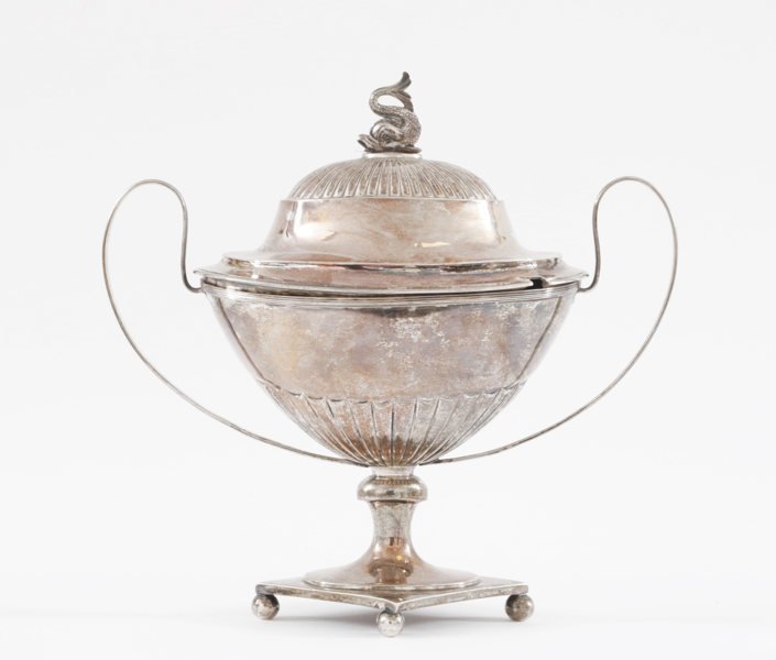 Strösockerskål, silver, empire, 1813