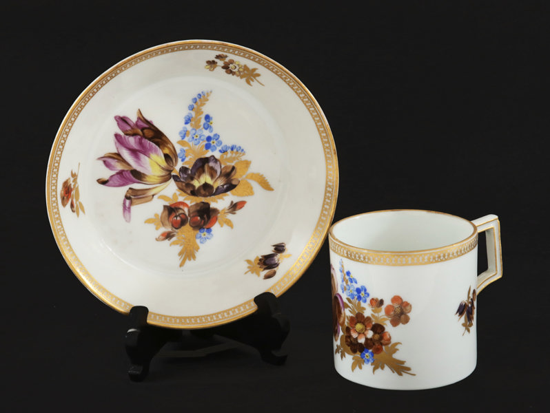 Kaffekopp med fat, Meissen, Tyskland, Marcolini period, 17/1800-tal