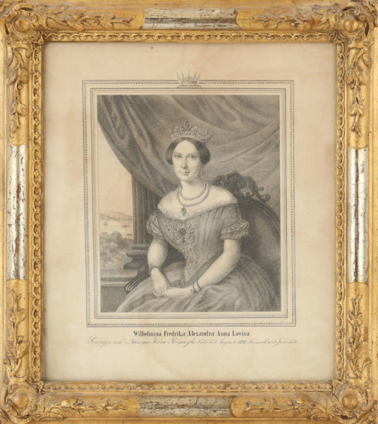 Grafiskt blad, "Wilhelmina Fredrika Alexandra Anna Lovisa", daterad 1850