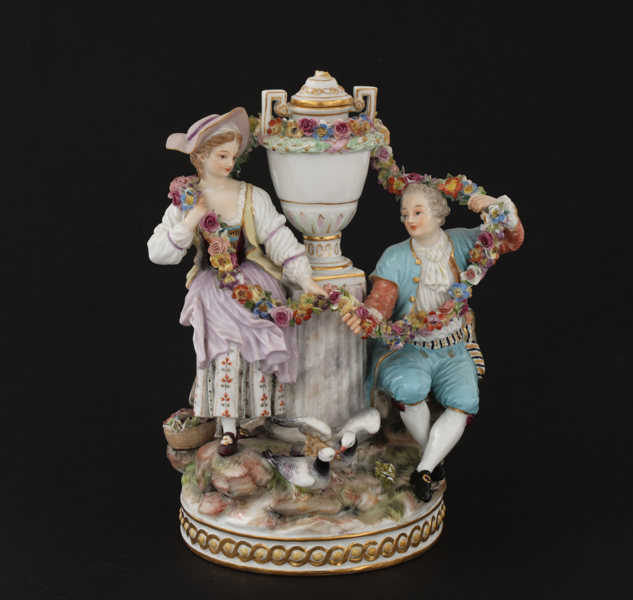 Figurgrupp, Meissen, Tyskland, omkring år 1900