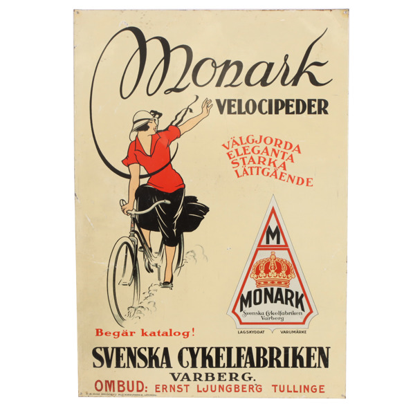 Reklamskylt, Monark, 1900-talets första hälft