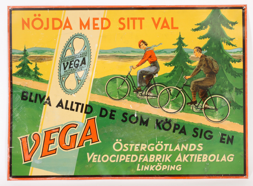 Reklamskylt, Vega, 1900-talets första hälft