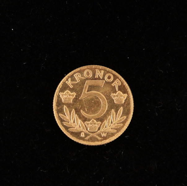 Guldmynt, 5 kronor, Gustaf V, 1920