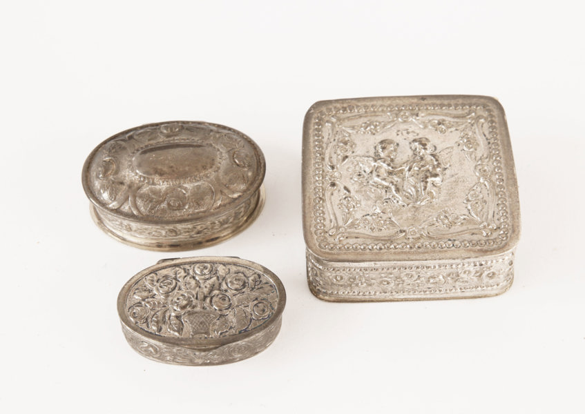 Nipperdosor 3st, silver, 1900-tal