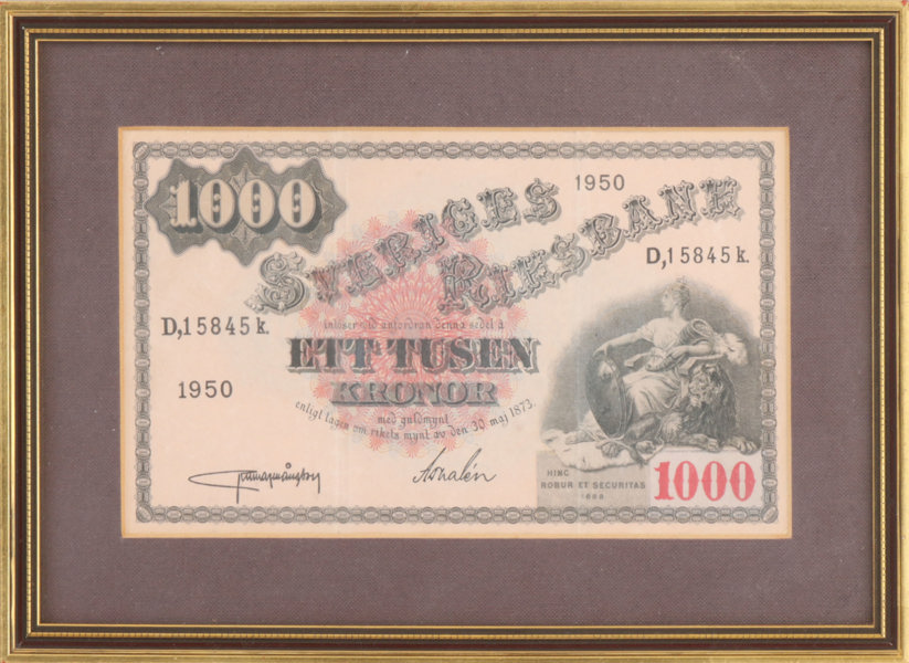 Sedel, 1000kr, Sverige, 1950