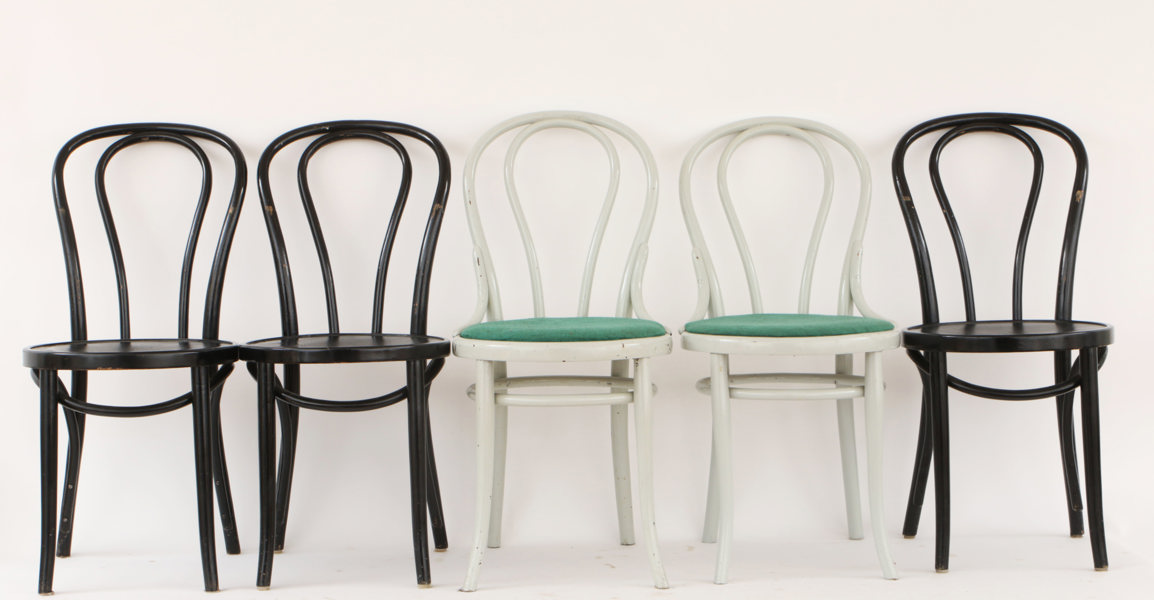 Stolar 5st, varav 2st Thonet omkring år 1900