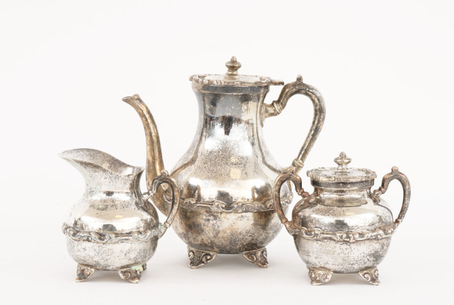 Kaffeservis 3 delar, sterlingsilver, Mexiko, 1900-tal