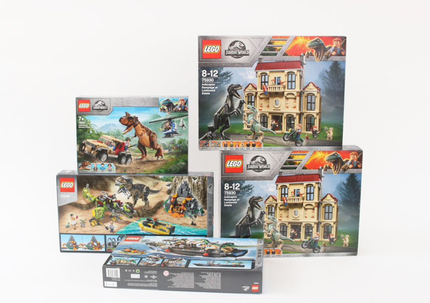 Kartonger med LEGO 5st, Jurassic World