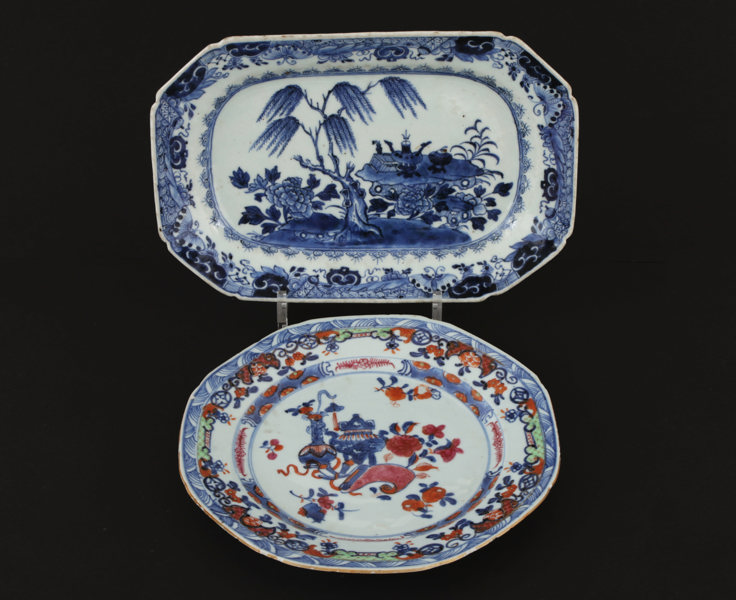 Porslin 2 delar, Kina, Qianlong, 1700-tal