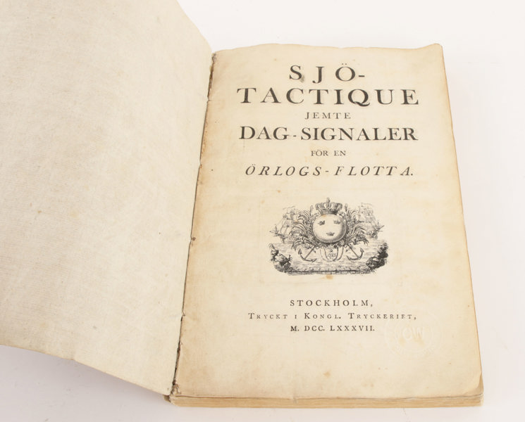 Bok, "Sjö-Tactique jemte dag-signaler för en Örlogs-Flotta", tryckt 1787