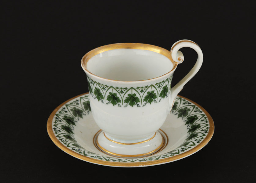 Kaffekopp med fat, Meissen, Tyskland, 1800-tal