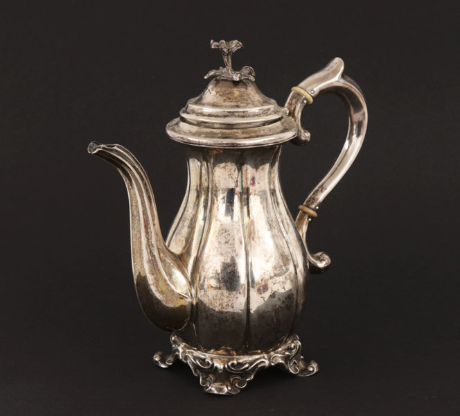 Kaffekanna i silver, Carl Nyström, Stockholm, 1851