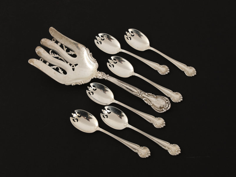 Bestick 7 delar, sterlingsilver, USA