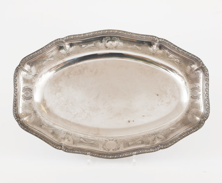 Serveringsfat, sterlingsilver, Frankrike, 18/1900-tal