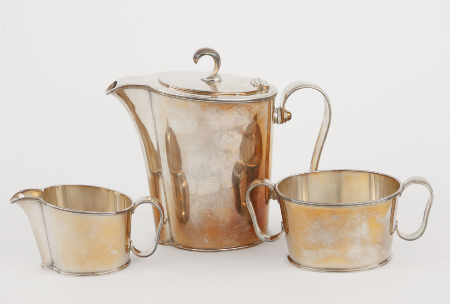 Kaffeservis 3 delar, silver, C.F.Carlman, Stockholm, 1940