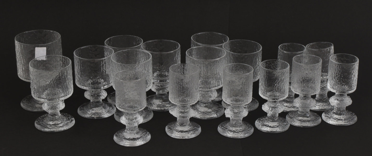 Glasservisdelar 17st, "Senator", Timo Sarpaneva för Iittala