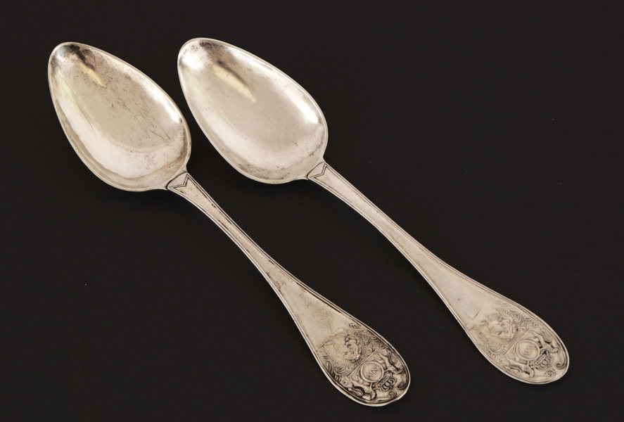 Matskedar 2st, silver, 1800-talets första hälft