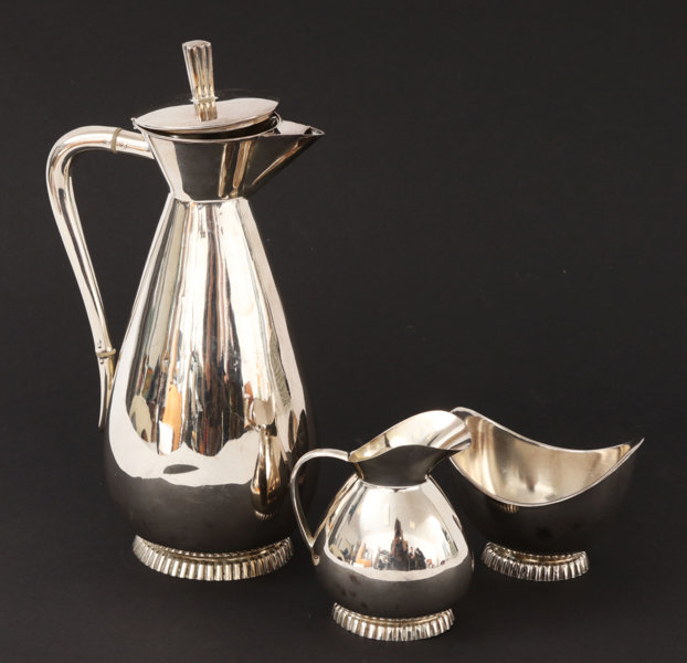 Kaffeservis 3 delar, sterlingsilver, Tyskland, 1900-tal