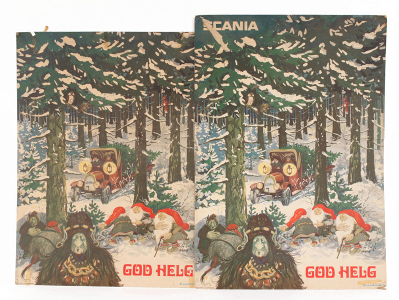 Skyltar 2st, "Scania - God Helg"