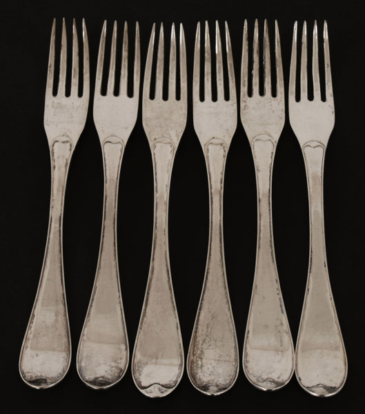 Matgafflar 6st, silver, 1814/1819