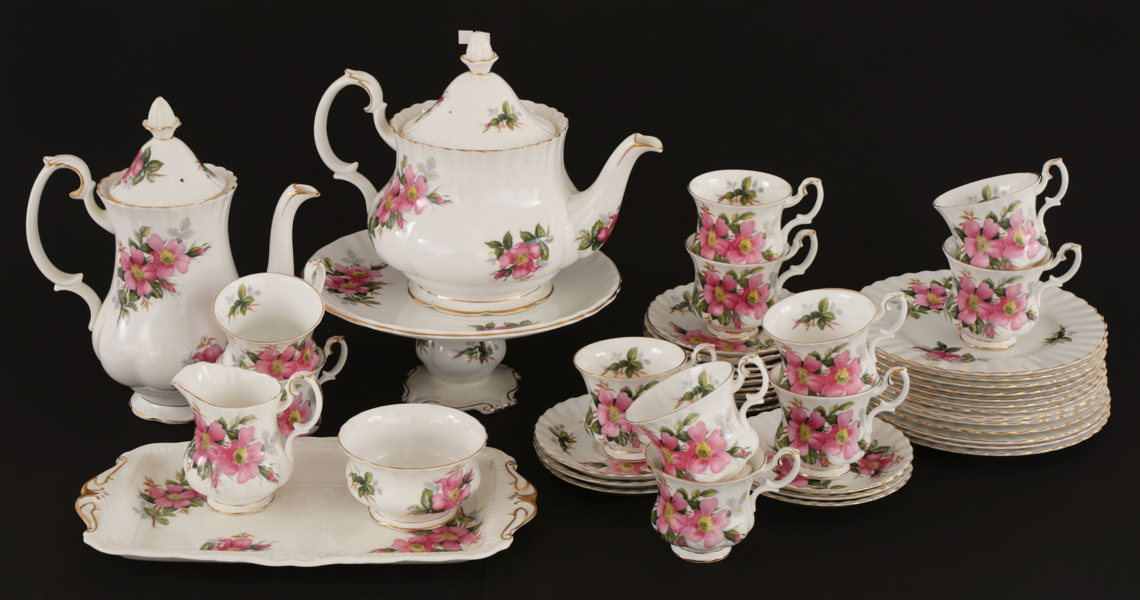 Kaffeservis, "Praire Rose", Royal Albert, England