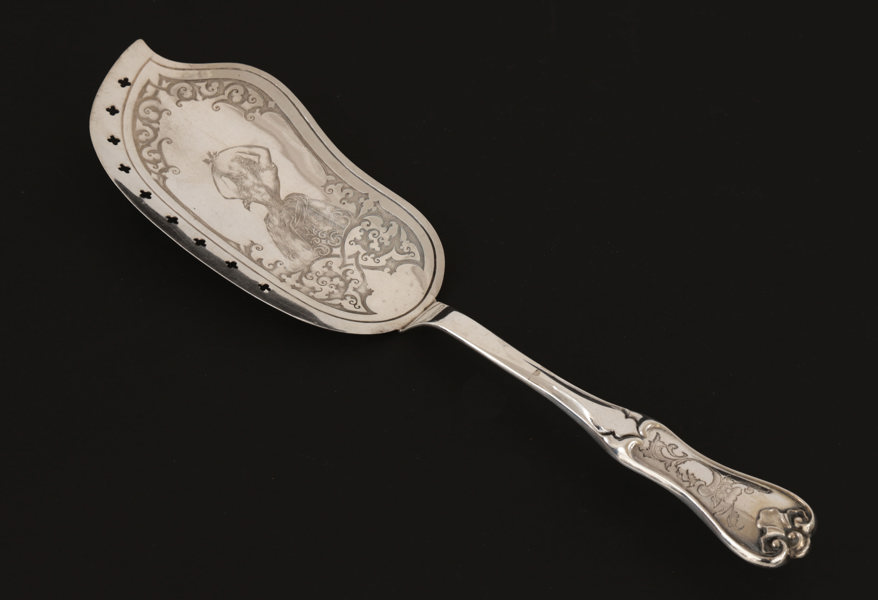 Fiskspade i silver, 1857