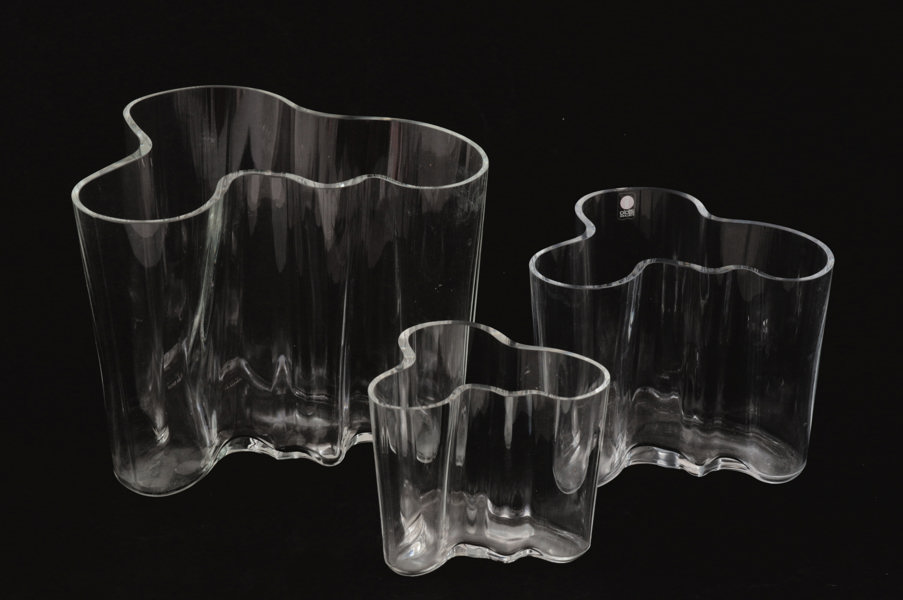 Vaser 3st, "Savoy", Alvar Aalto för Iittala