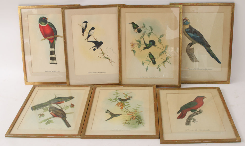 Grafiska blad 7st, "Birds of Australia", 1900-tal