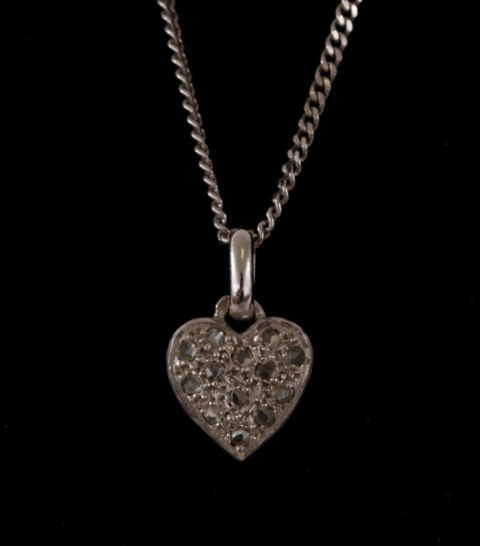 Halsband med hänge, 18k vitguld