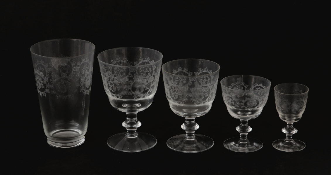 Glasservisdelar 48st, "Elon", Edvin Ollers för Kosta