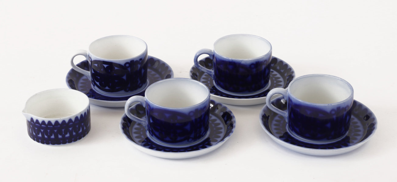 Teservisdelar, "Blå Husar", Stig Lindberg för Gustavsberg