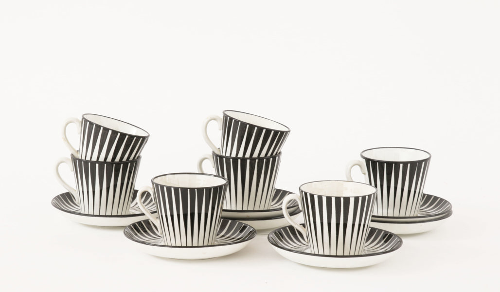 Kaffeservisdelar, "Zebra", Eugen Trost för Gefle