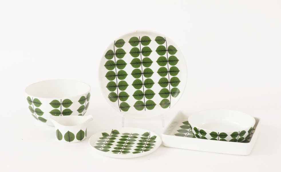 Servisdelar 6st, "Berså", Stig Lindberg för Gustavsberg