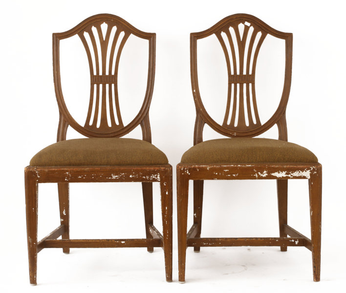 Stolar ett par, sengustavianska Stockholmsarbeten av Carl Johan Wadström, omkring år 1800