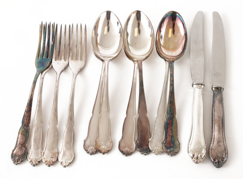 Bestickservisdelar 12st, silver, C.G.Hallberg