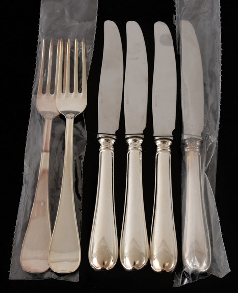 Bestickservisdelar, silver, "Svensk Rund"