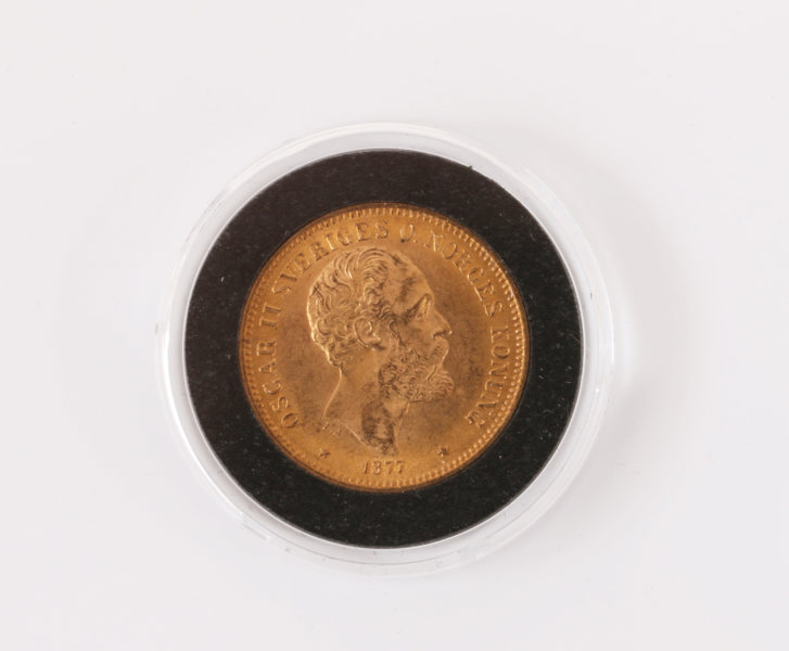Guldmynt 20kr, Sverige, Oscar II, 1877